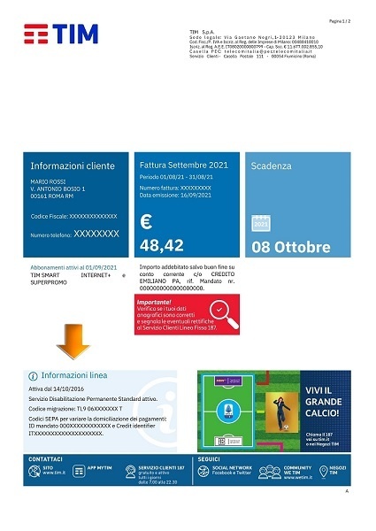 Codice Migrazione Tim Telecom