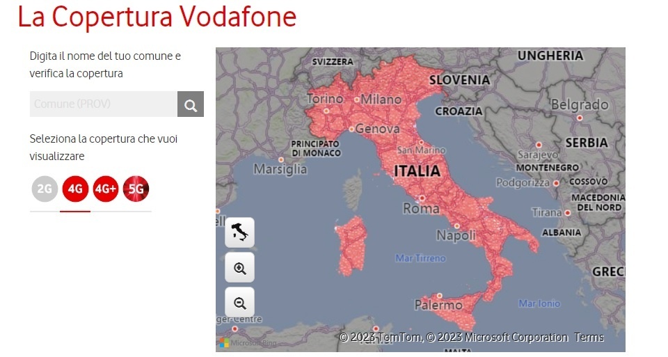 Mappa Copertura 4G Vodafone Mappa Copertura 4G Vodafone