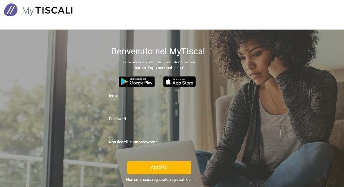 My Tiscali: maschera di Accesso e Registrazione My Tiscali Login e Registrazione