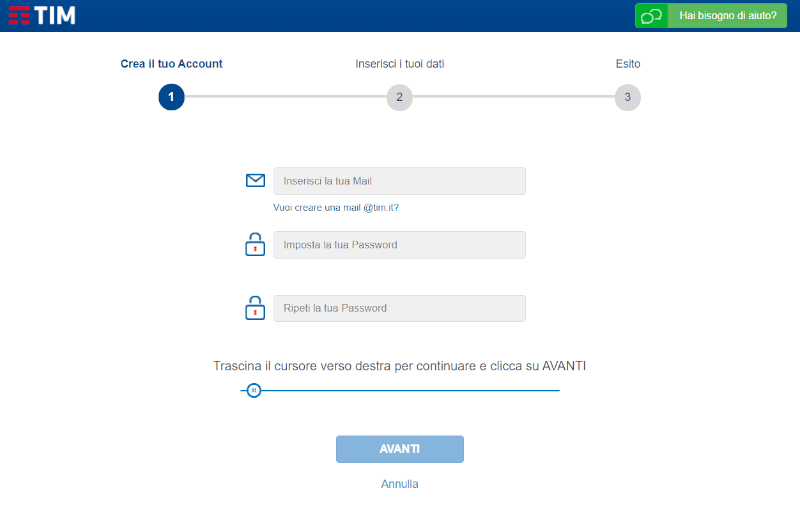 Registrazione Area My Tim Registrazione Area My Tim
