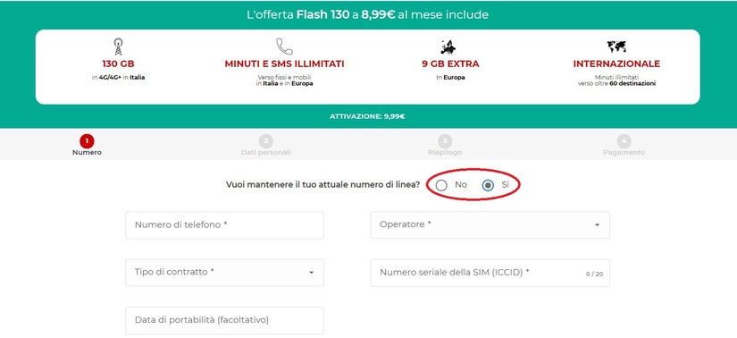 Portabilità numero iliad per offerta