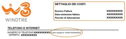 Esempio codice migrazione passa a windtre codice migrazione