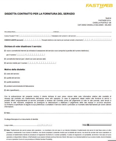 Modulo Disdetta Fastweb modulo-disdetta-fastweb